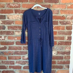 Lands End Blue 3/4 Sleeve Dress